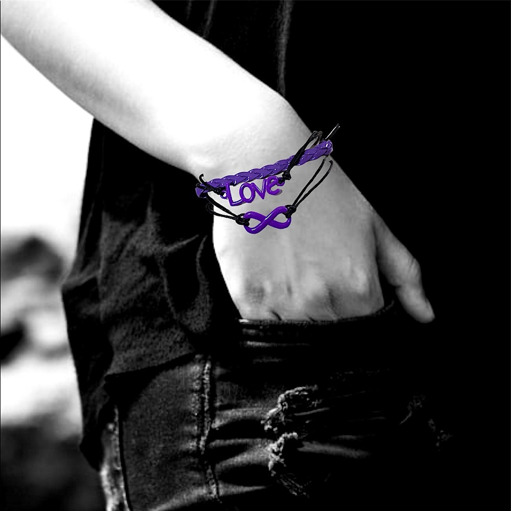 Purple Infinity LOVE Layered Neon Retro Bracelet